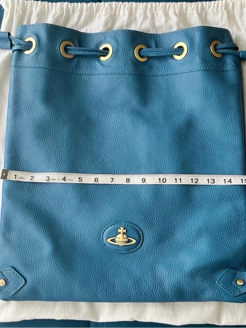 Vivianne Westwood Authentic Leather Backpack Bag With Gold Orb Hardware
